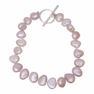 Sterling Silver Pink Pearl Bracelet