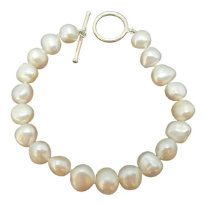 Sterling Silver White Pearl Bracelet