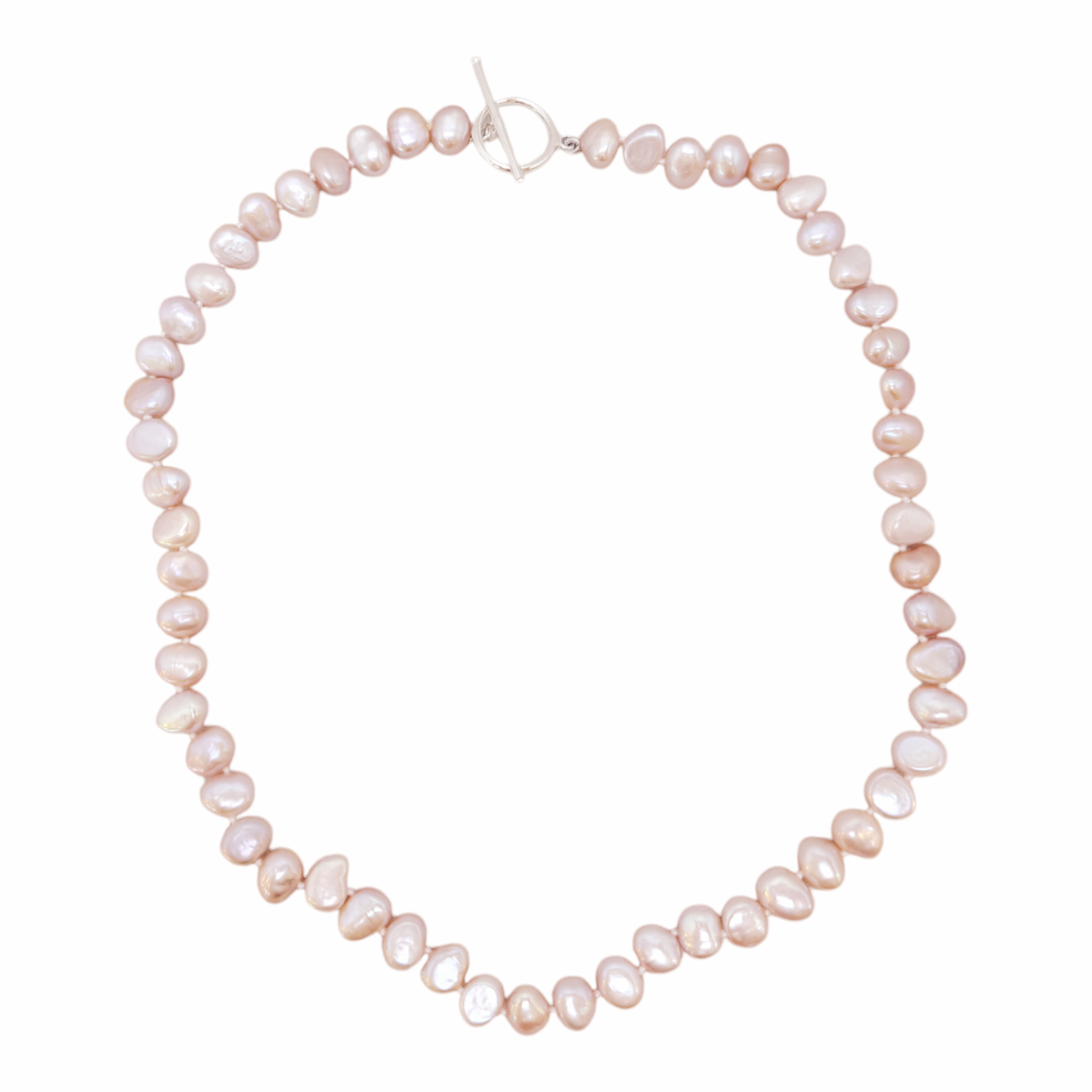 Sterling Silver Pink Pearl Necklace