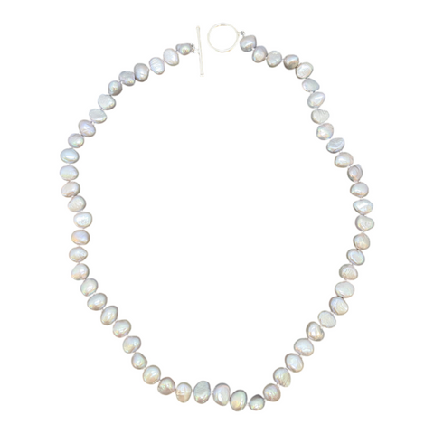 Sterling Silver Grey Pearl Necklace