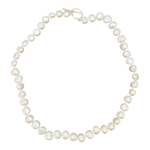 Sterling Silver White Pearl Necklace