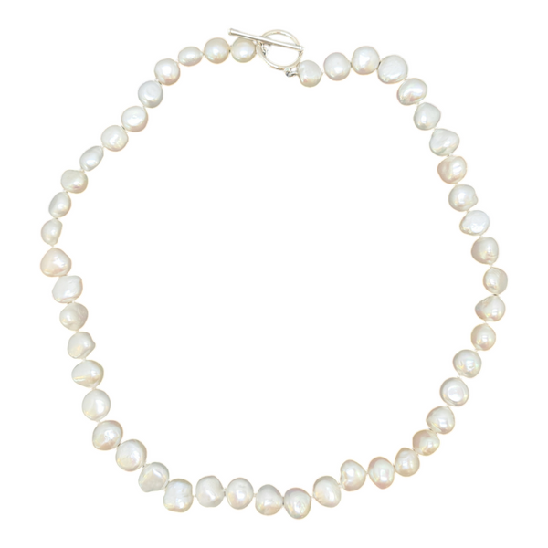 Sterling Silver White Pearl Necklace