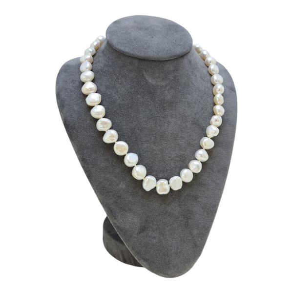 Sterling Silver White Pearl Necklace