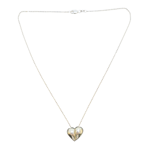 Sterling Silver Seed Heart Pendant Necklace (Large)