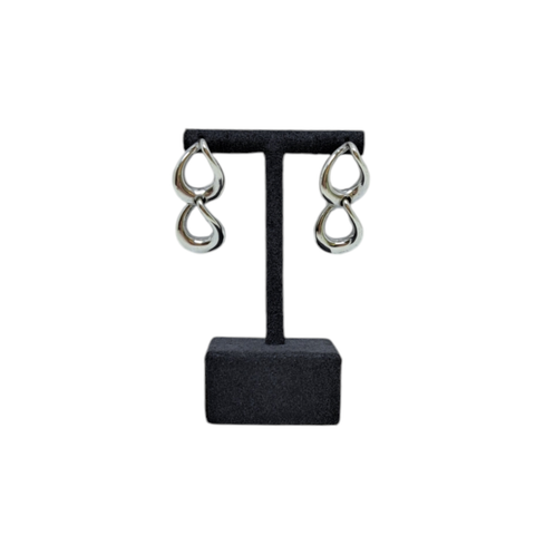 Sterling Silver Interlink Drop Earrings