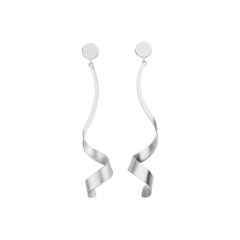 Tezer Twirling Ribbon Drop Earrings