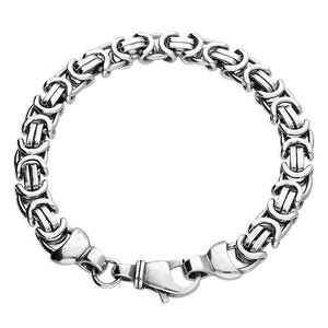 Sterling Silver Men's Fancy Oxidised Bracelet