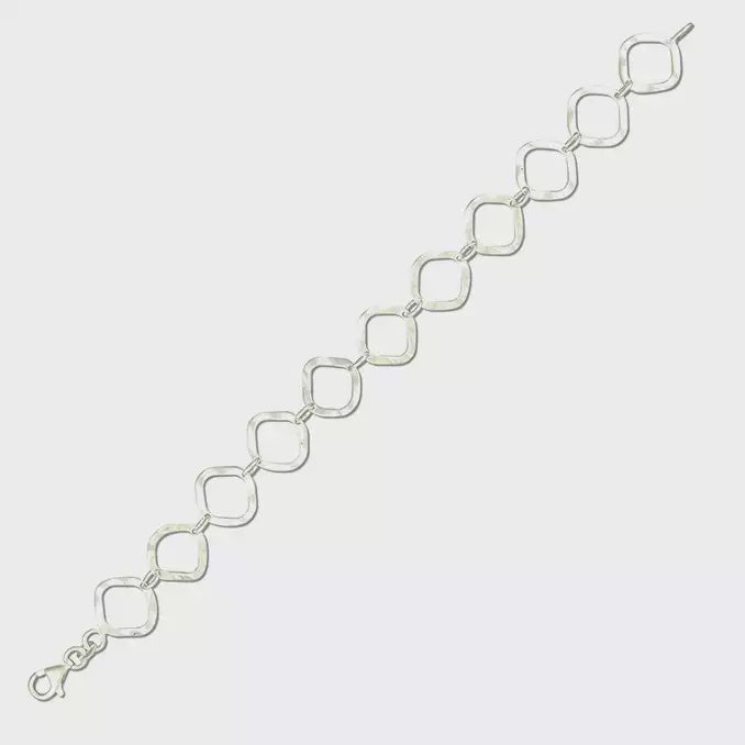 Silver Open Twist Square Bracelet