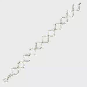 Silver Open Twist Square Bracelet