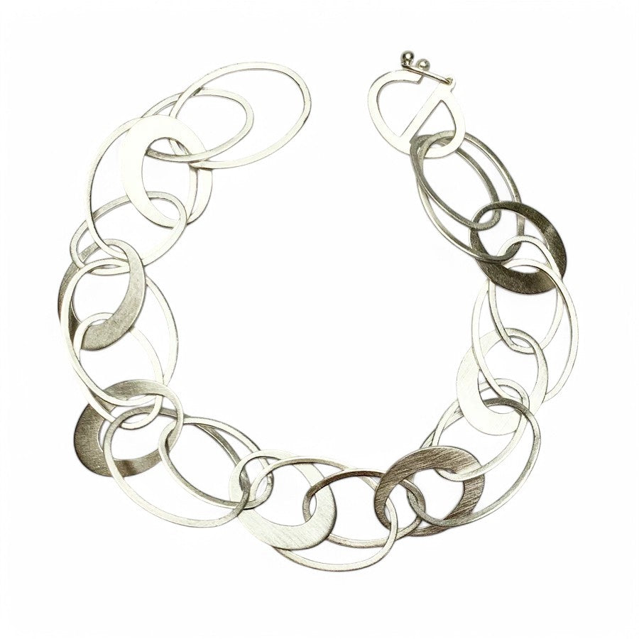 Tezer Brushed Scrambled Ovals Bracelet