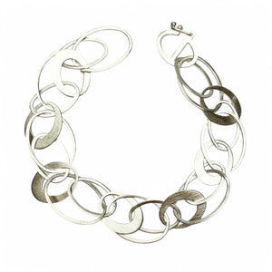 Tezer Brushed Scrambled Ovals Bracelet