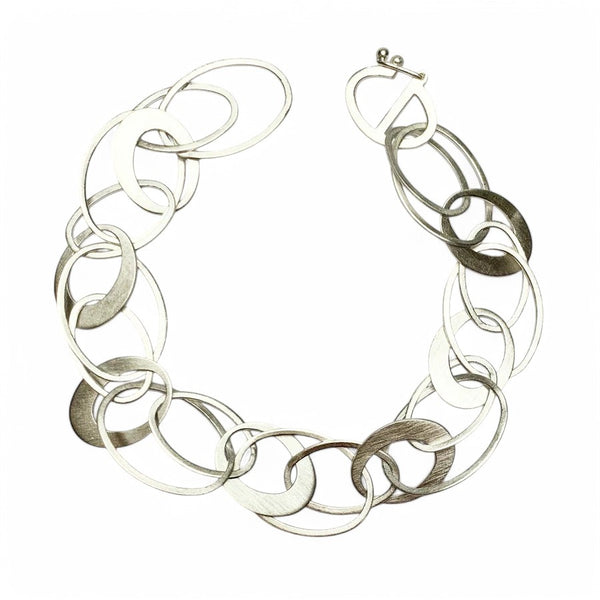 Tezer Brushed Scrambled Ovals Bracelet
