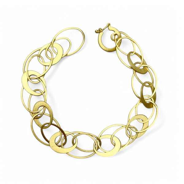 Tezer Brushed Scrambled Ovals Bracelet