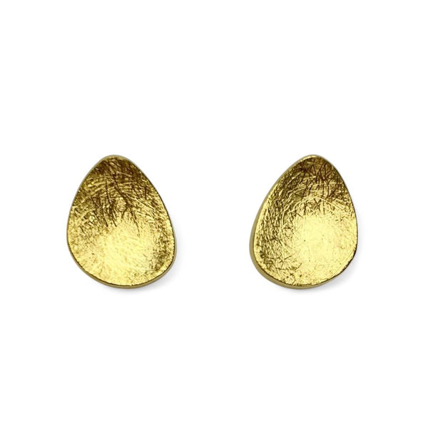 Tezer Brushed Domed Organic Studs Earrings