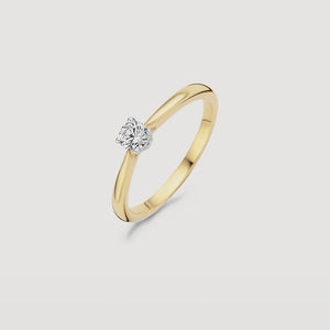 Blush AP 14ct YG & WG Prong 4mm Zirconia Stacking Ring