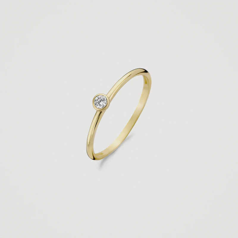 Blush AP 14ct Gold Bezel Zirconia Stacking Ring