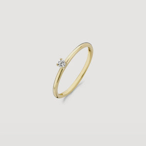 Blush AP 14ct Gold Prong Zirconia Stacking Ring