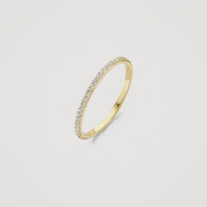 Blush AP 14ct Yellow Gold Pavé Zirconia 1.3mm Stacking Ring