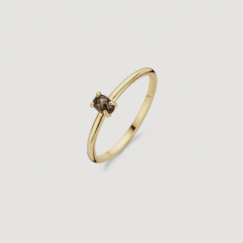 Blush AP 14ct Gold Smokey Quartz Stacking Ring