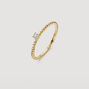 Blush AP 14ct Gold Spheres & 2.5mm Zirconia Stacking Ring