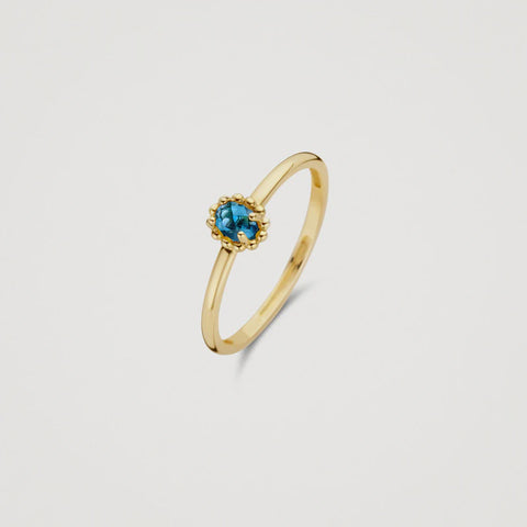 Blush AP 14ct Gold Blue Topaz Polka-Dot Stacking Ring