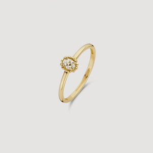 Blush AP 14ct Gold White Topaz Polka-Dot Stacking Ring