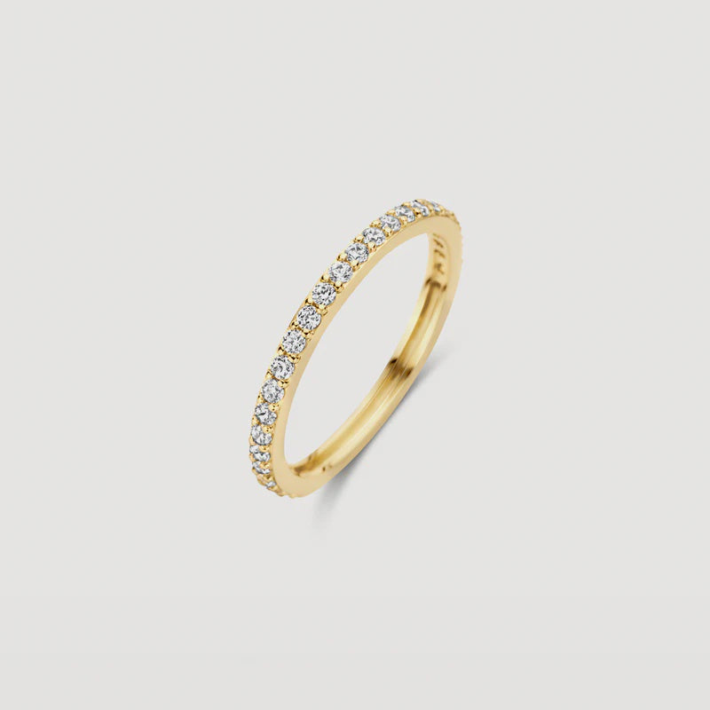 Blush AP 14ct Yellow Gold Pavé Zirconia 1.9mm Stacking Ring