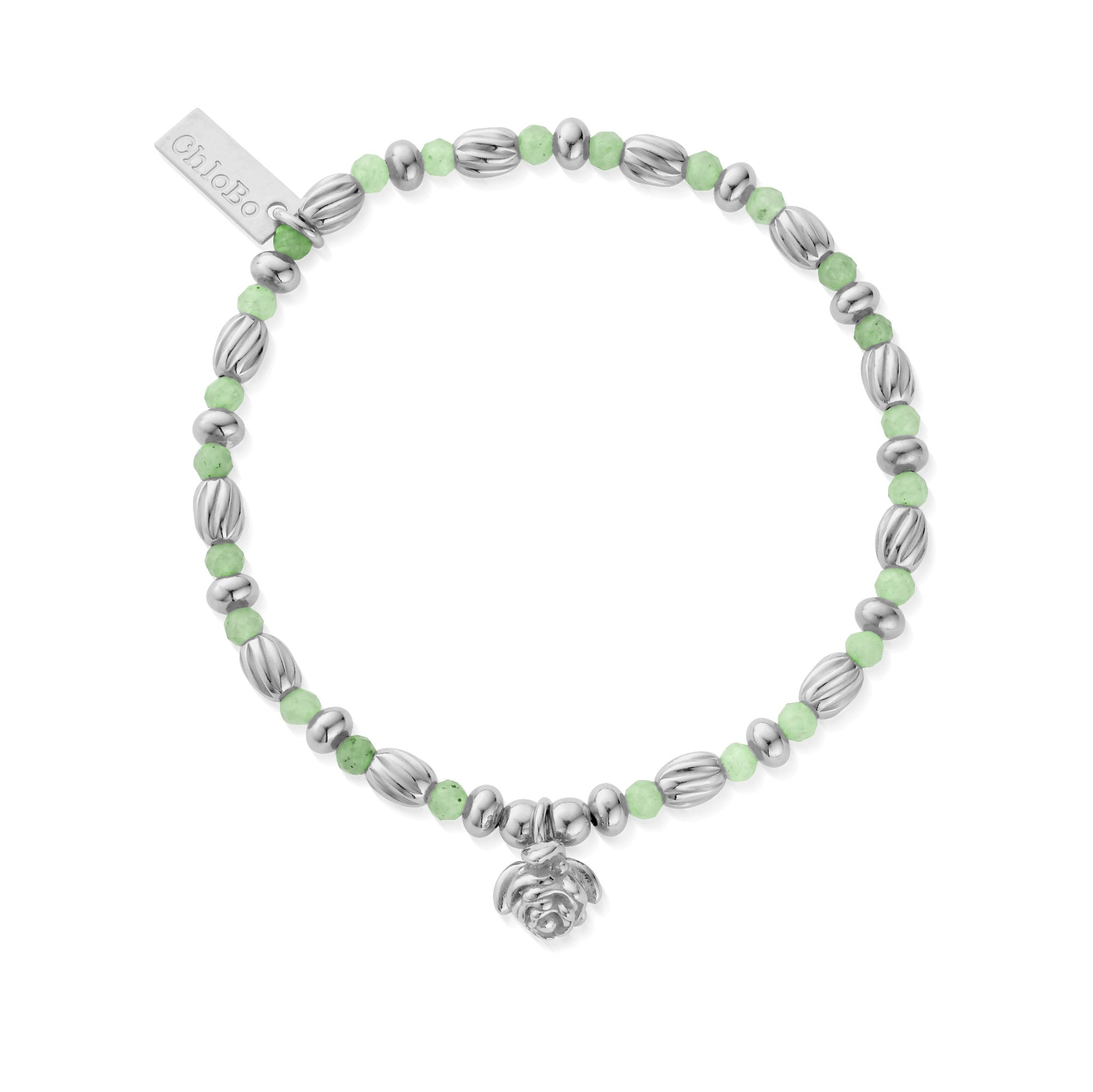 ChloBo Silver Rosebud Aventurine Bracelet