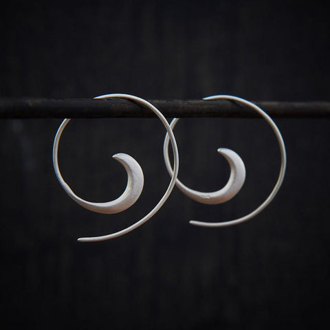 Silver Swirl Hoop earrings