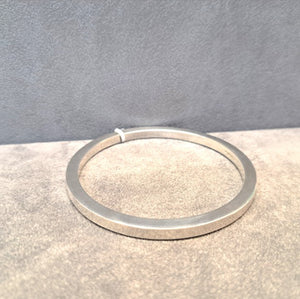 Silver Round Chunky Bangle - 4mm Heavy Square Wire