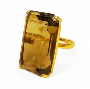 9ct Yellow Gold Smokey Quartz Cocktail Ring