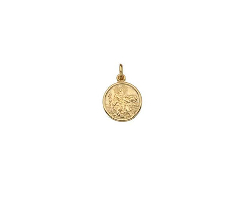 9ct Yellow Gold Small St. Christopher Pendant Necklace
