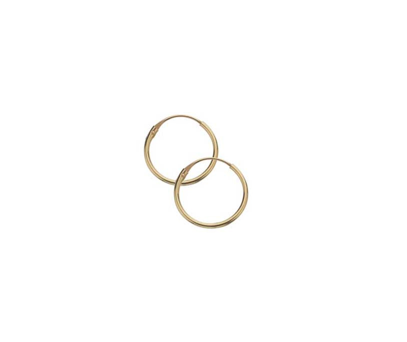 9ct Gold 12mm Light Creole Sleepers
