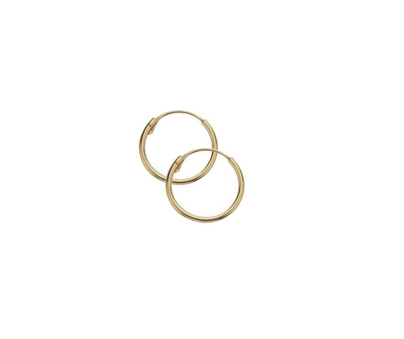 9ct Gold 14mm Light Creole Sleepers