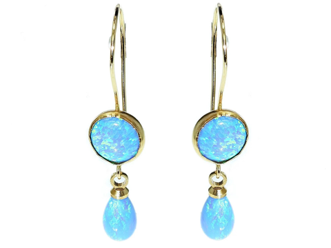 Gold Clarity Within Opalite Drop Earrings