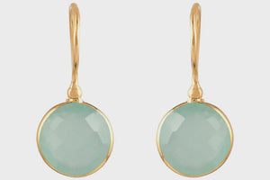 Gold Lollipop Chalcedony Drop Earrings