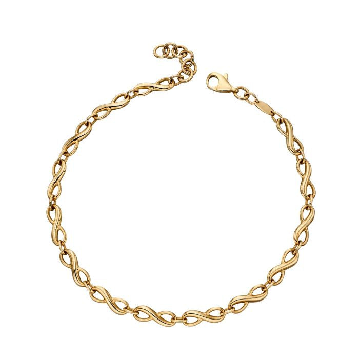 9ct Yellow Gold Infinity Tennis Bracelet