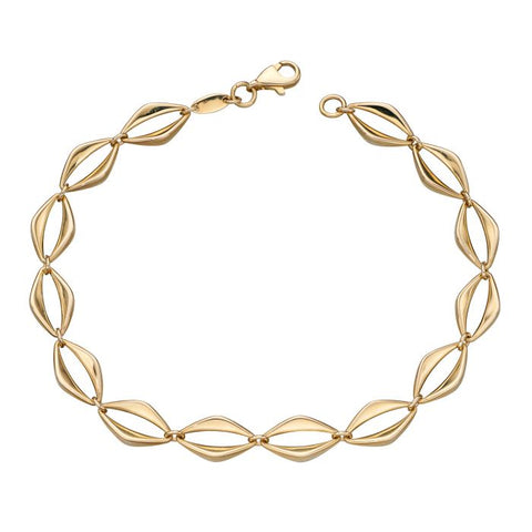 9ct Yellow Gold Open Eye Link Bracelet