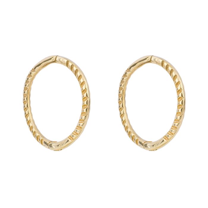 9ct Yellow Gold Rope Huggie Earrings