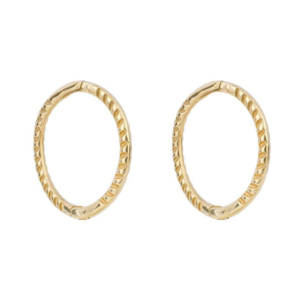 9ct Yellow Gold Rope Huggie Earrings