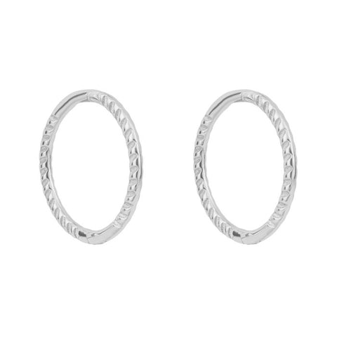 9ct White Gold Rope Huggie Earrings