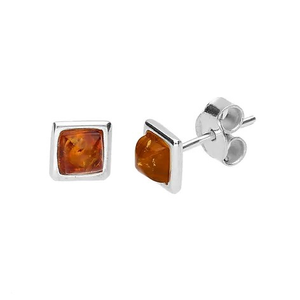 Amber Small Stud Square Earrings