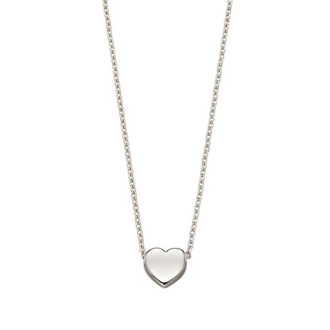 9ct White Gold Sliding Heart Necklace