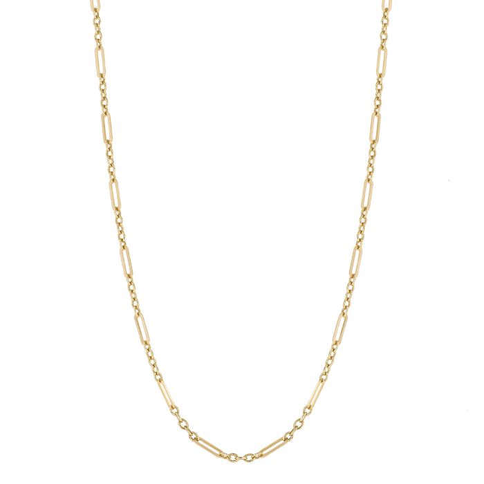 9ct Yellow Gold Small Elongated Link Necklace