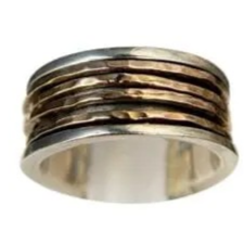 Silver & Rose Gold 4 Tier Spinner Ring