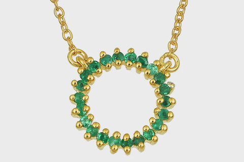 Halo Emerald Pendant necklace