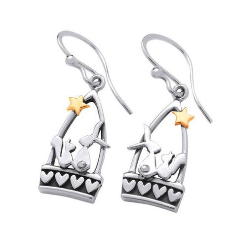 Silver Best Friends Drop earrings