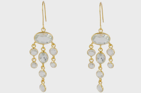 Gold Jellyfish Green Amethyst earrings