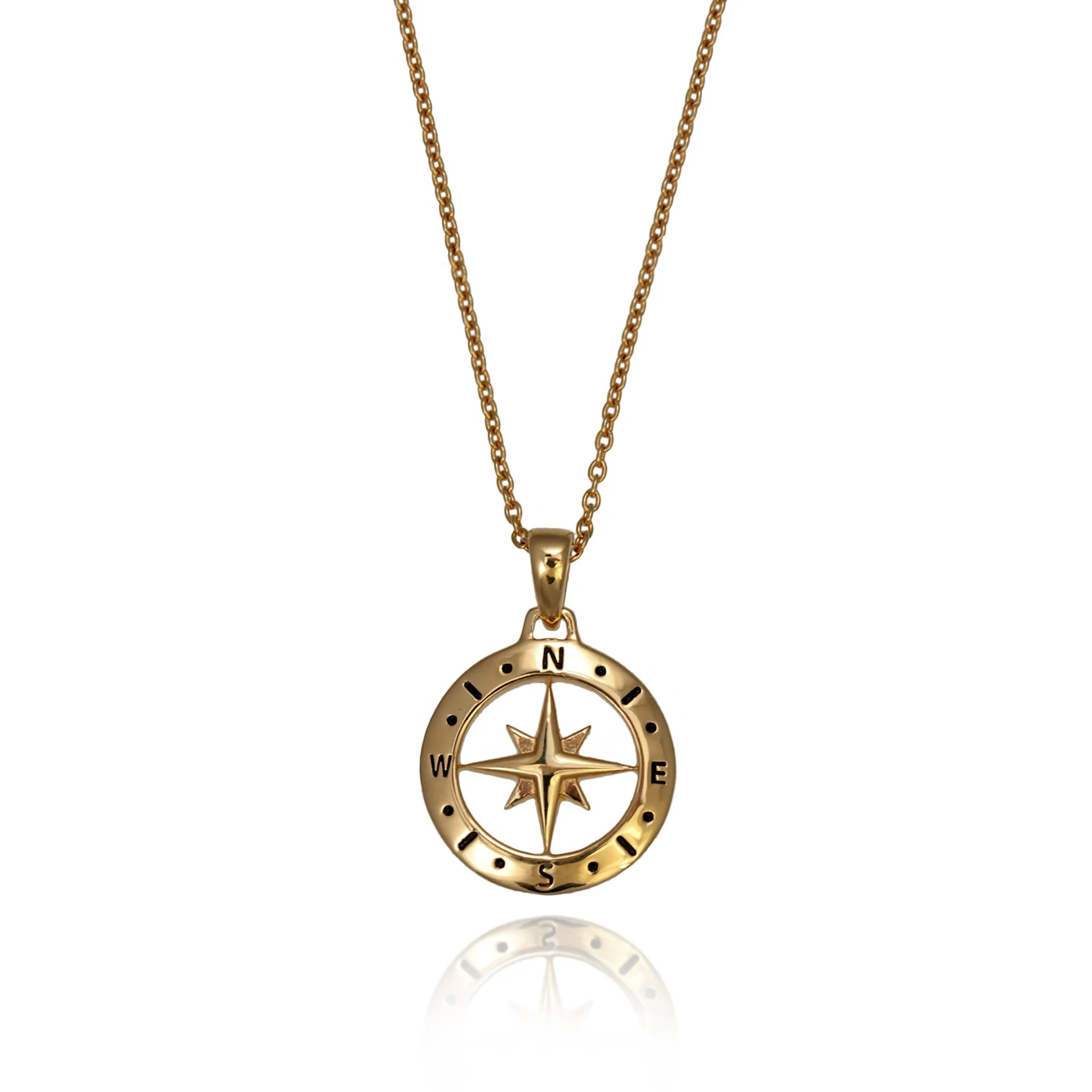 Gold Plated Compass Necklace