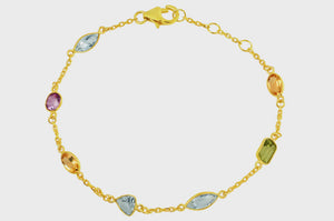 Tutti Frutti Blue Topaz, Citrine, Peridot & Pink Topaz Bracelet